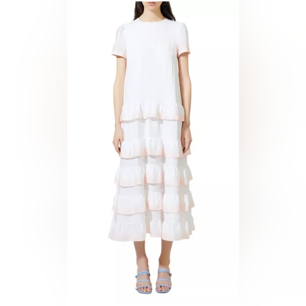 Maje Ralaxy Ombre Tiered Ruffle Maxi Dress